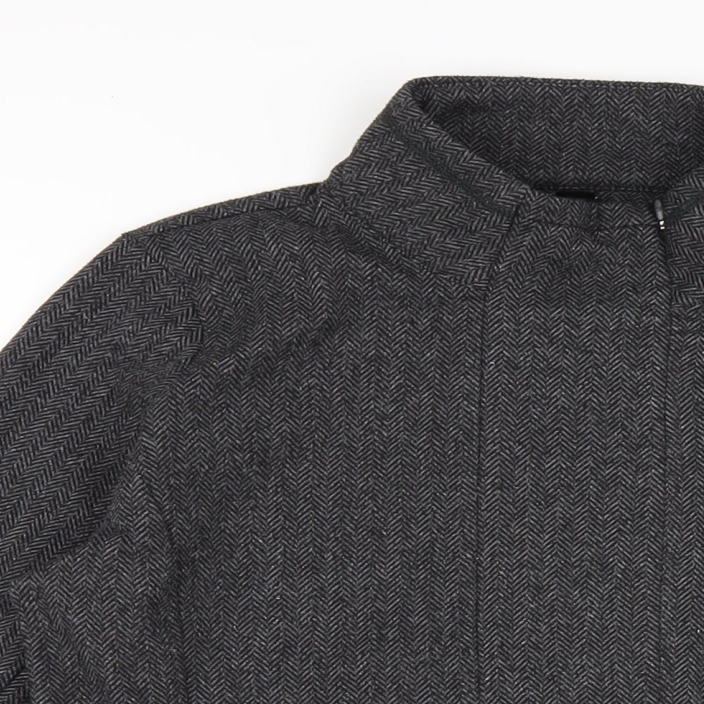 Kyodan Womens Grey Herringbone Polyester Pullover Sweatshirt Size L Zip