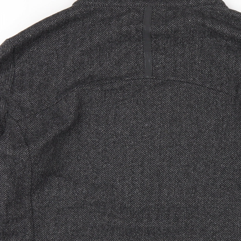 Kyodan Womens Grey Herringbone Polyester Pullover Sweatshirt Size L Zip