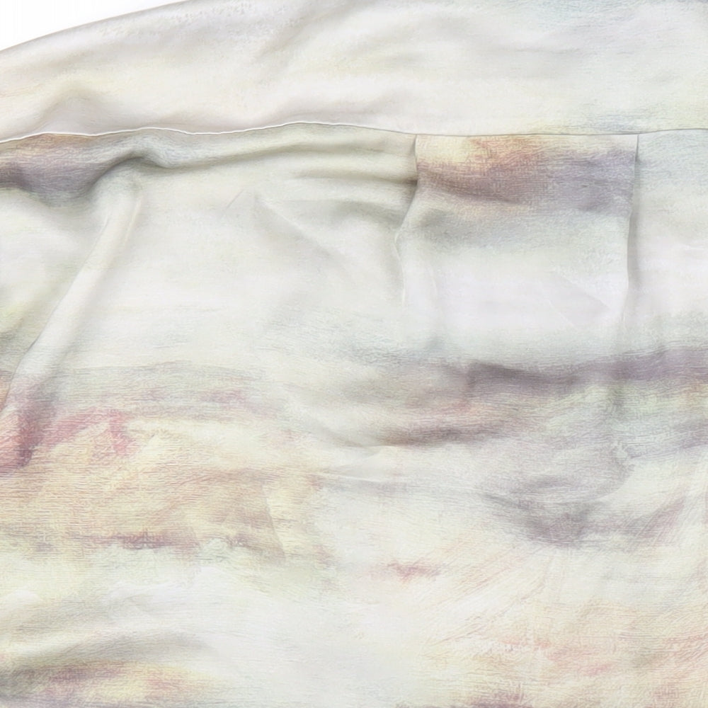 H&M Womens Multicoloured Polyester Basic Button-Up Size L Collared