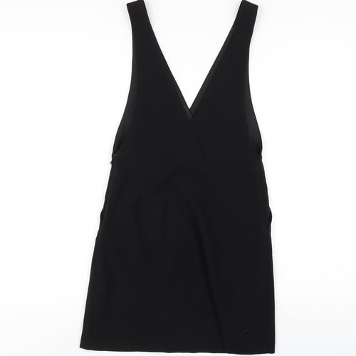 H&M Womens Black Polyester A-Line Size 6 V-Neck Zip