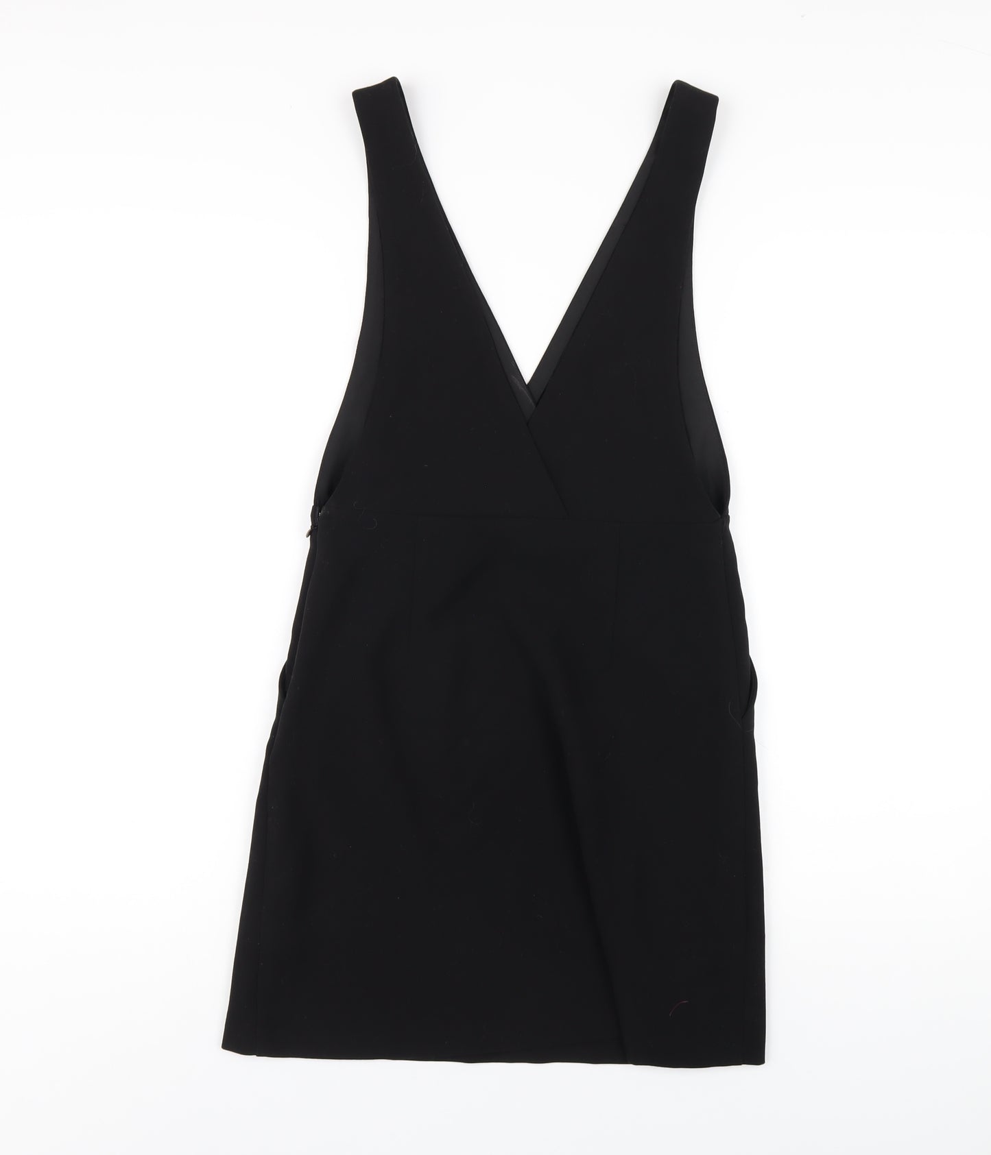 H&M Womens Black Polyester A-Line Size 6 V-Neck Zip
