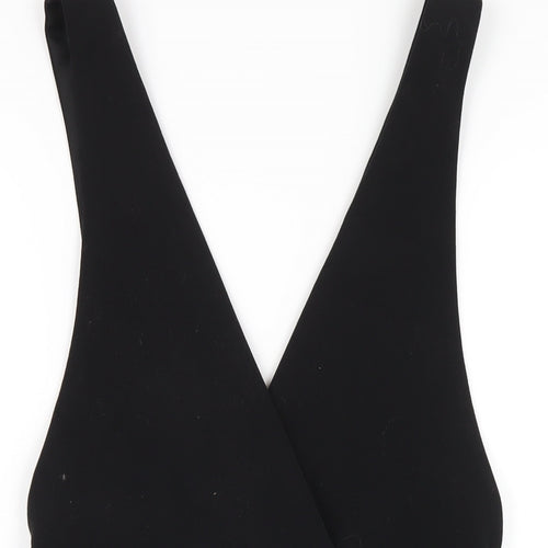 H&M Womens Black Polyester A-Line Size 6 V-Neck Zip