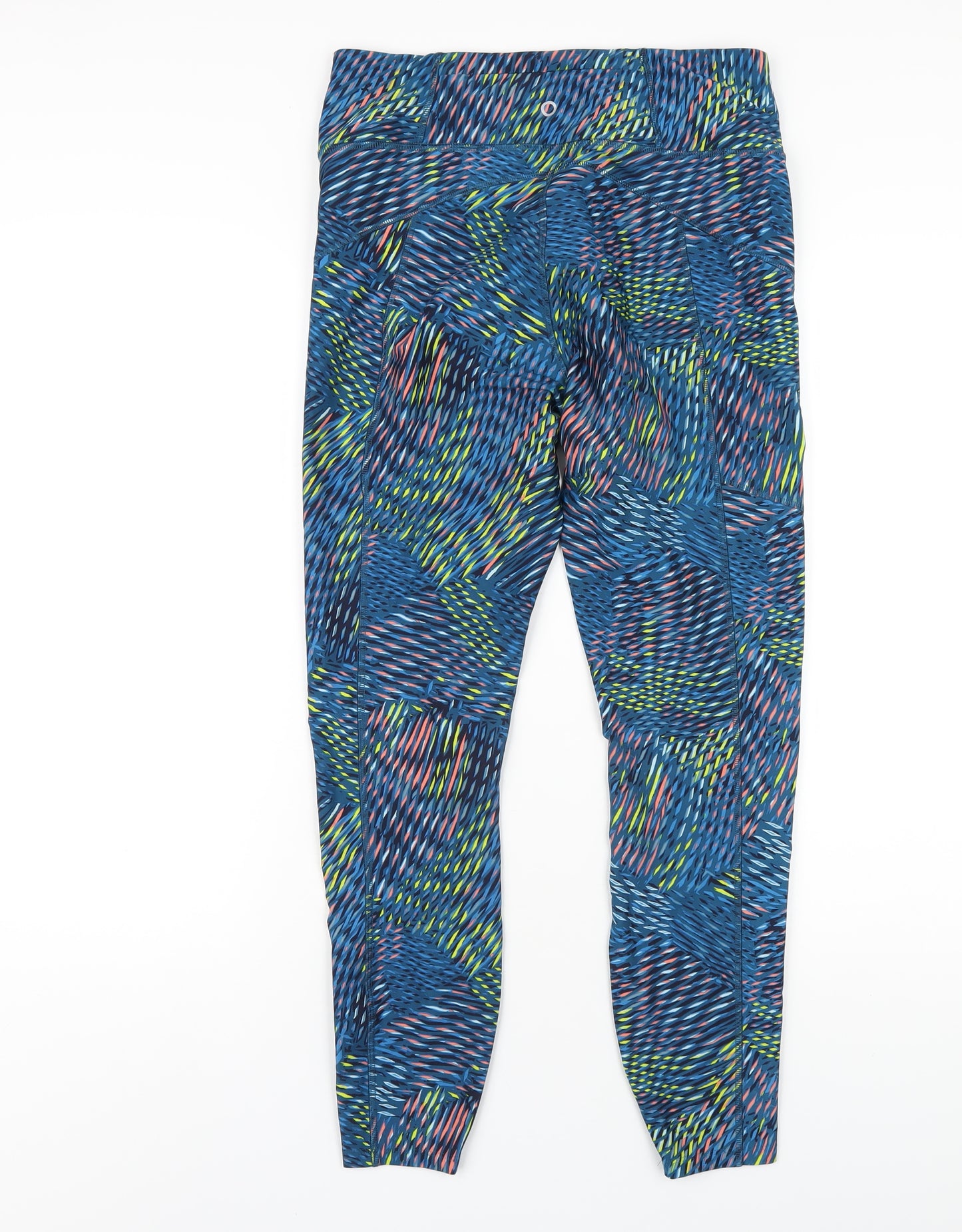 GOODMOVE Womens Multicoloured Geometric Polyester Capri Leggings Size 12 L28 in Regular Pullover