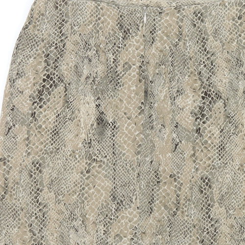 Liz Claiborne Womens Beige Animal Print Silk A-Line Skirt Size 8 Zip
