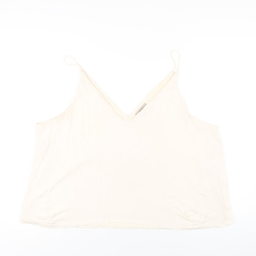 H&M Womens Ivory Viscose Camisole T-Shirt Size XL V-Neck
