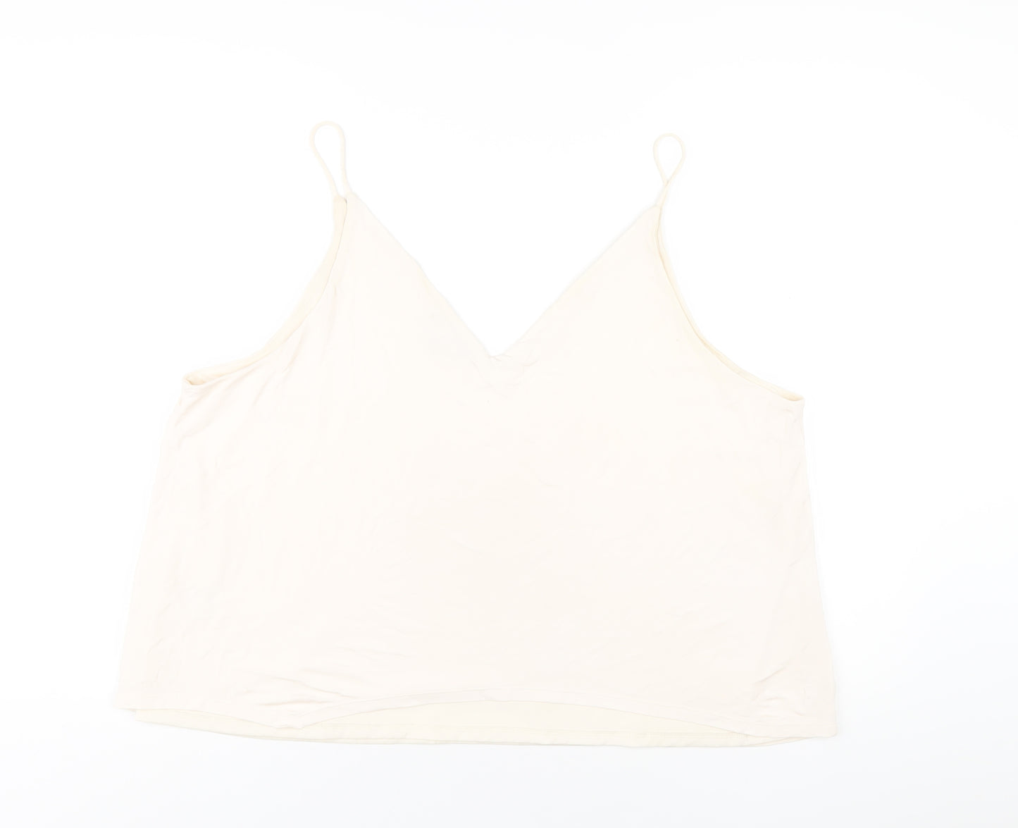 H&M Womens Ivory Viscose Camisole T-Shirt Size XL V-Neck