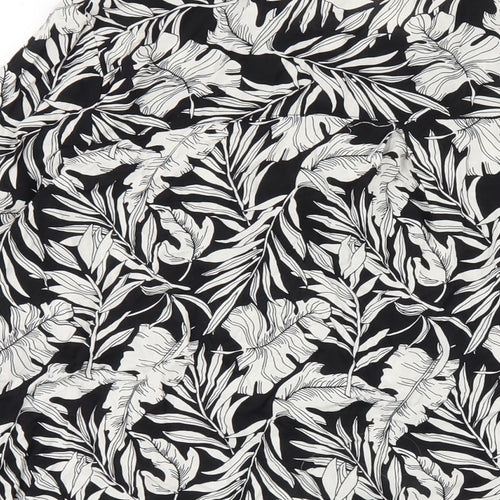 LC Waikiki Womens Black Floral Viscose A-Line Size 18 Round Neck Pullover