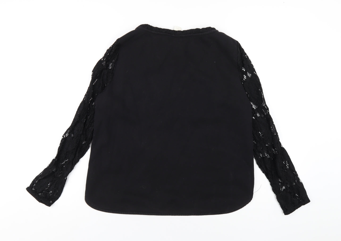 H&M Womens Black Cotton Basic T-Shirt Size M Round Neck