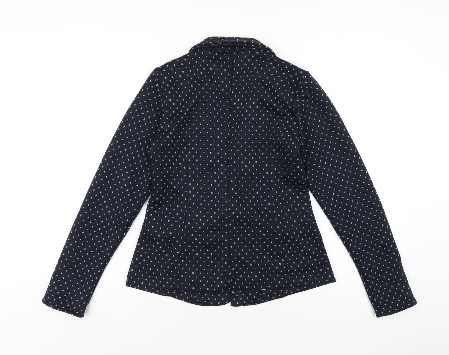 KEW Womens Blue Geometric Jacket Blazer Size 8 Button