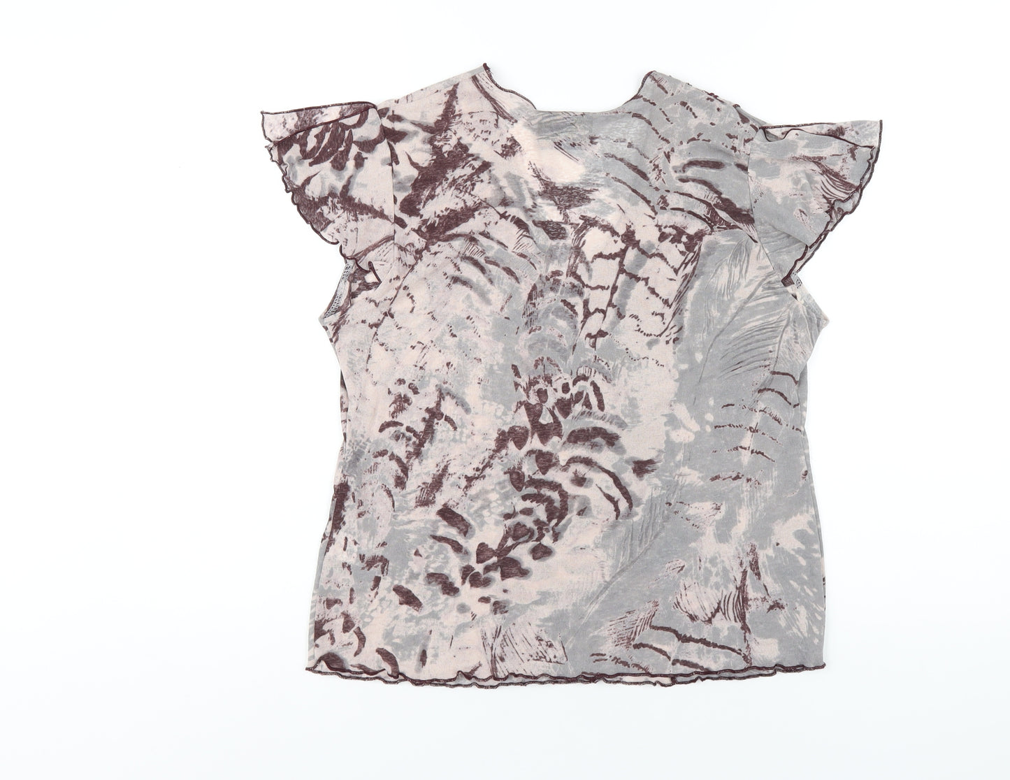Principles Womens Pink Polyester Basic T-Shirt Size 16 V-Neck