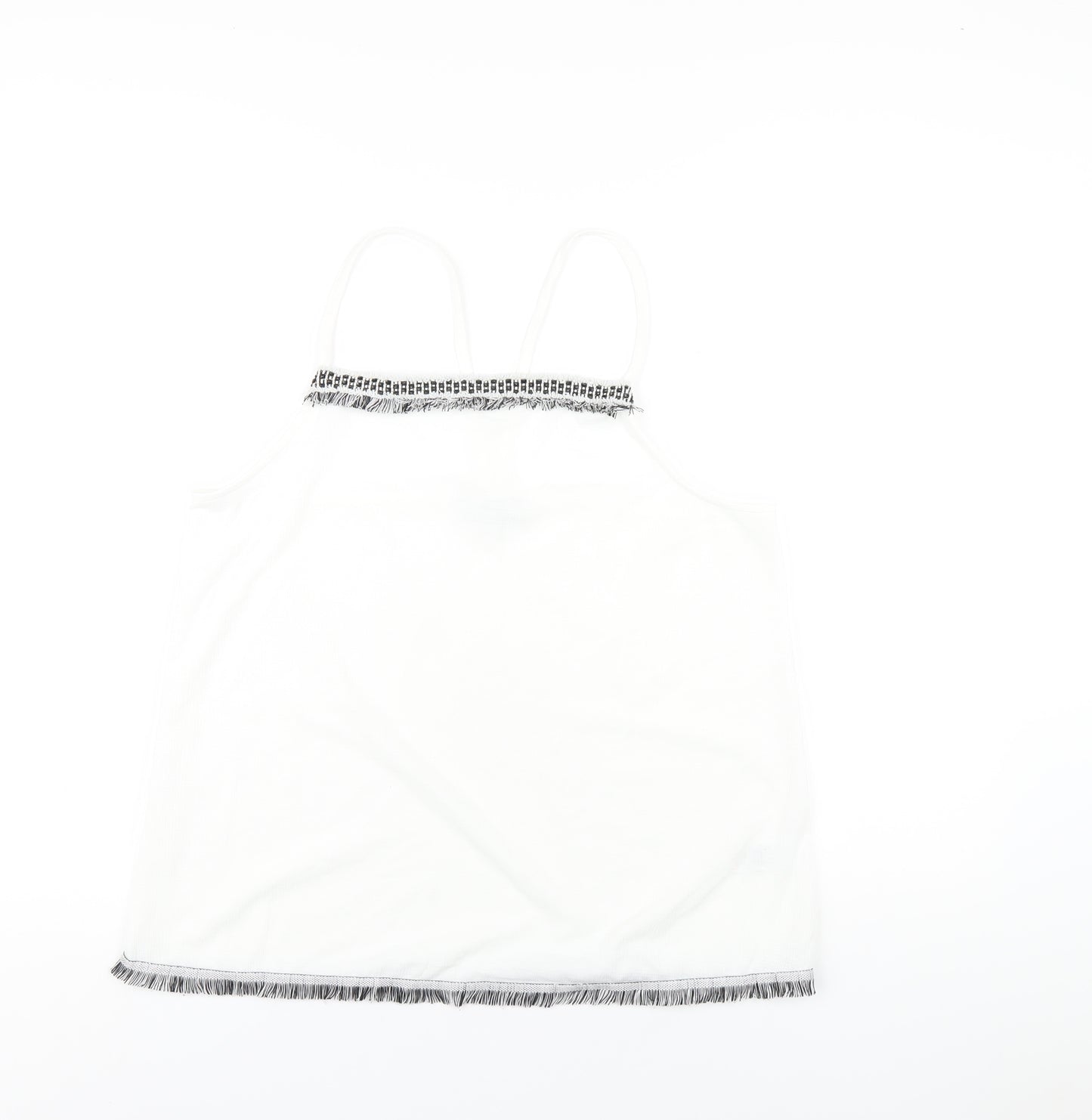 NEXT Womens White Polyester Camisole T-Shirt Size 14 Square Neck