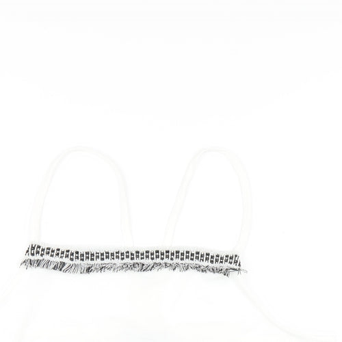 NEXT Womens White Polyester Camisole T-Shirt Size 14 Square Neck