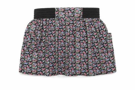 Front view of Jane Norman women’s multicoloured floral viscose a-line skirt, size UK 12