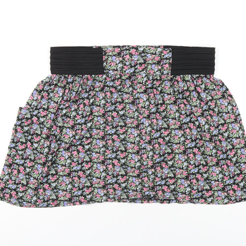 Jane Norman Womens Multicoloured Floral Viscose A-Line Skirt Size 12