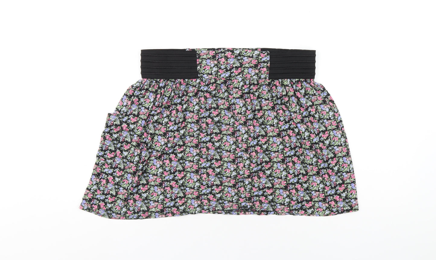 Jane Norman Womens Multicoloured Floral Viscose A-Line Skirt Size 12