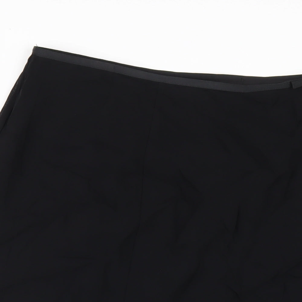 Marks and Spencer Womens Black Viscose A-Line Skirt Size 18 Zip
