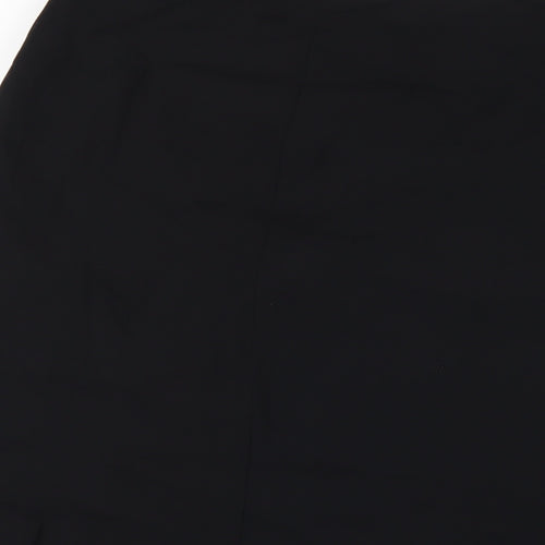 Marks and Spencer Womens Black Viscose A-Line Skirt Size 18 Zip