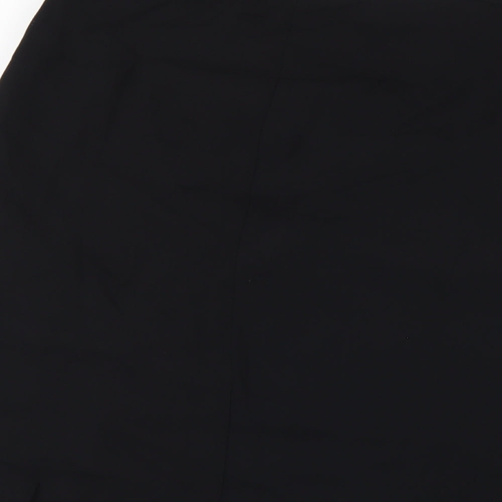 Marks and Spencer Womens Black Viscose A-Line Skirt Size 18 Zip