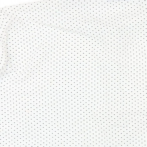 Classic Womens White Polka Dot Polyester Basic Button-Up Size 24 Collared