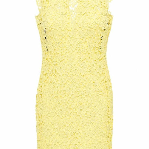 Paper Doll Productions Womens Yellow Polyester Bodycon Size 8 Mock Neck Zip