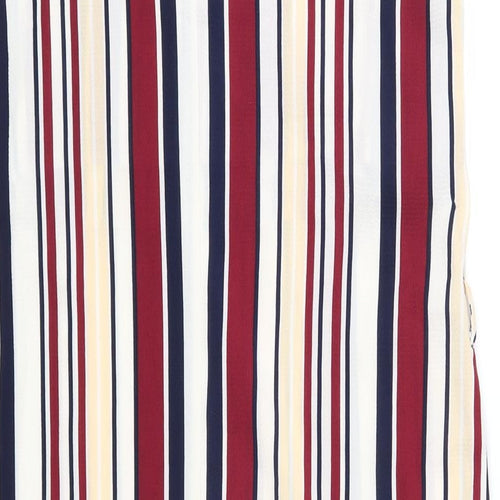 New Look Womens Multicoloured Striped Polyester A-Line Size 10 V-Neck Pullover