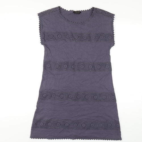 River Island Womens Blue Cotton A-Line Size 10 Round Neck Pullover