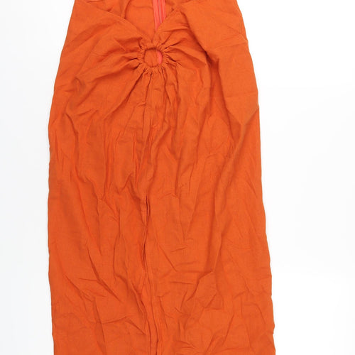 4th Reckless Womens Orange Polyester A-Line Size 12 Sweetheart Zip