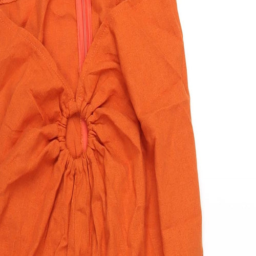 4th Reckless Womens Orange Polyester A-Line Size 12 Sweetheart Zip