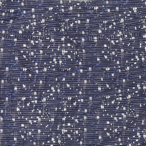 White Stuff Womens Blue Geometric Cotton A-Line Skirt Size 12 Zip