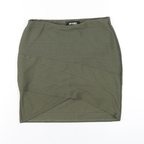 Missguided Womens Green Polyester Mini Skirt Size 10