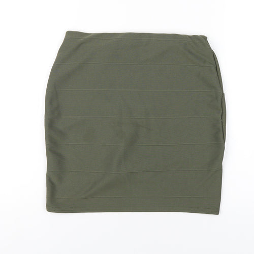 Missguided Womens Green Polyester Mini Skirt Size 10