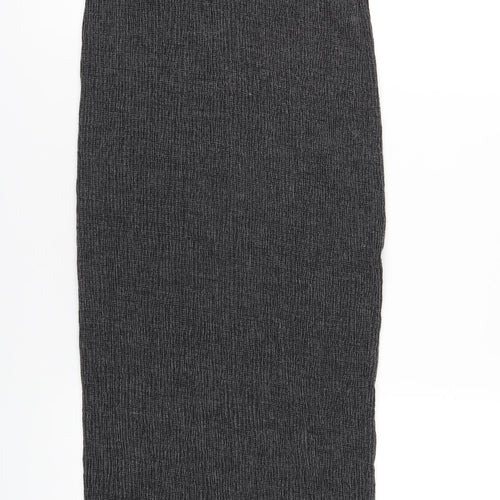 Topshop Womens Grey Polyester Bodycon Size 10 Sweetheart Pullover