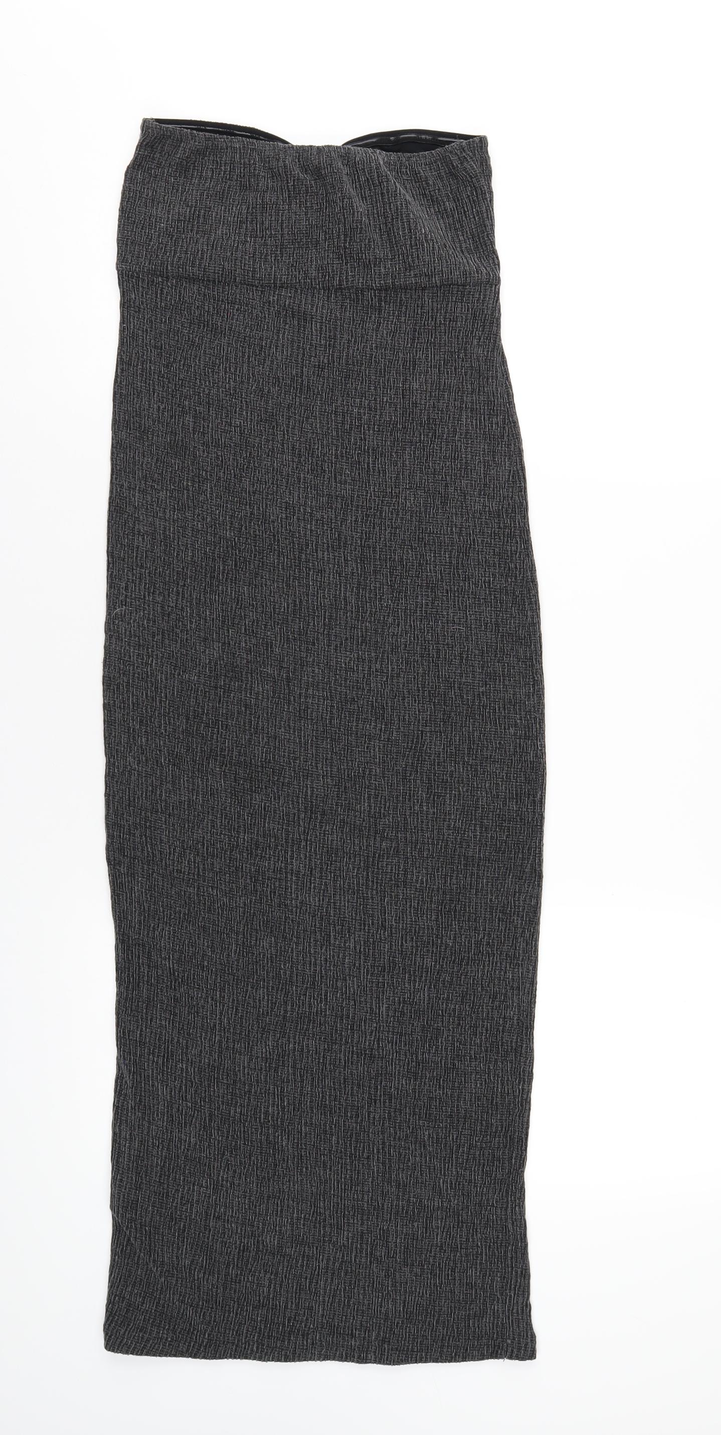 Topshop Womens Grey Polyester Bodycon Size 10 Sweetheart Pullover