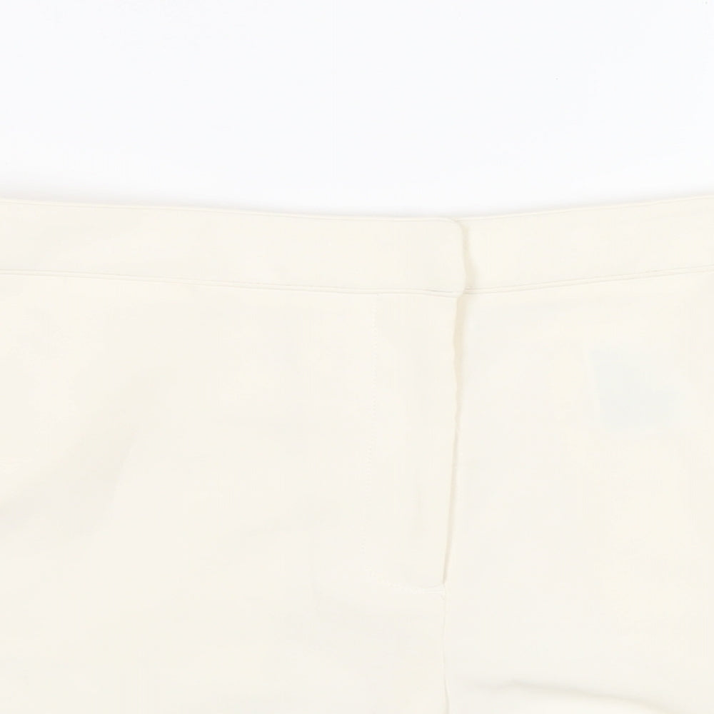 H&M Womens Ivory Polyester Basic Shorts Size 12 Regular Zip