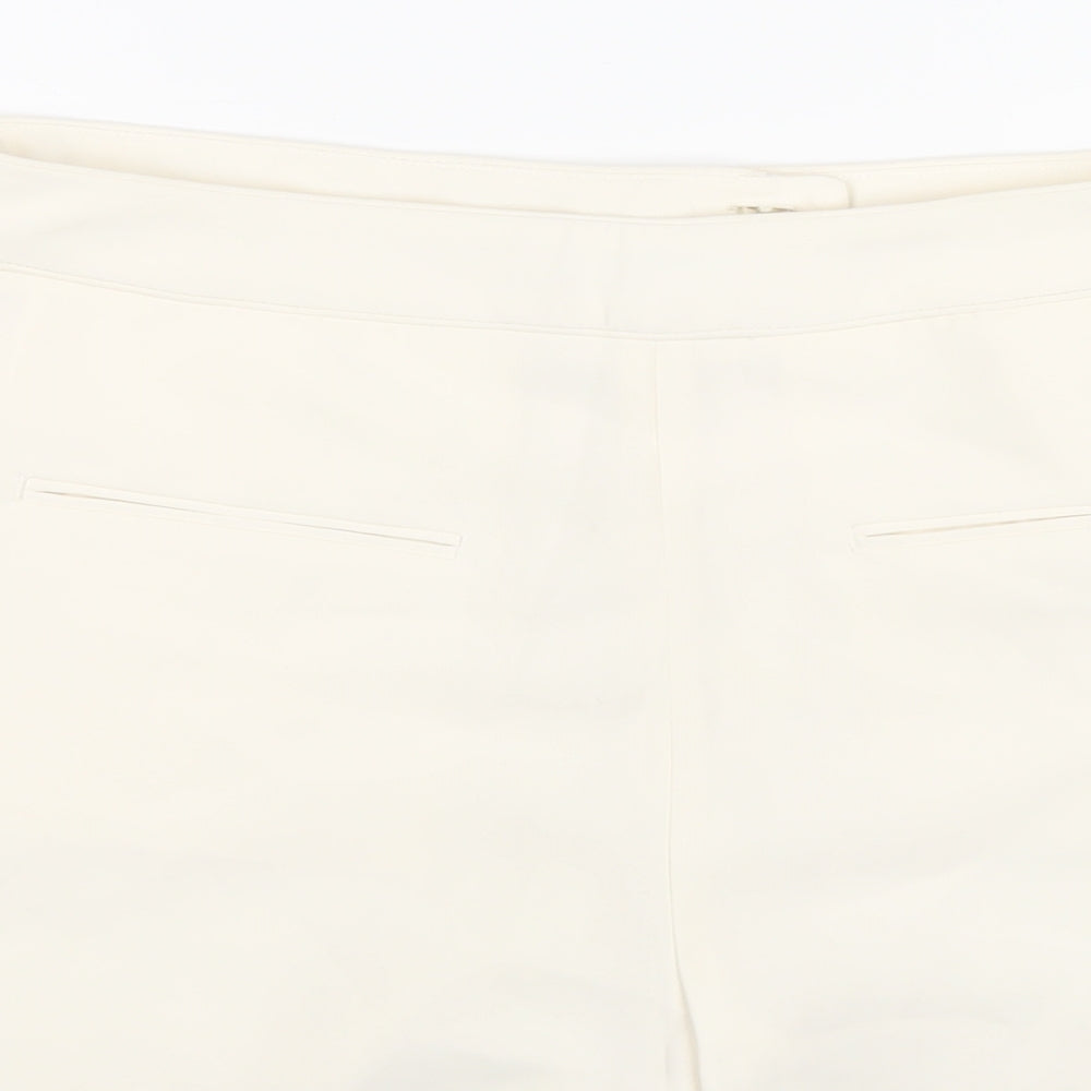 H&M Womens Ivory Polyester Basic Shorts Size 12 Regular Zip