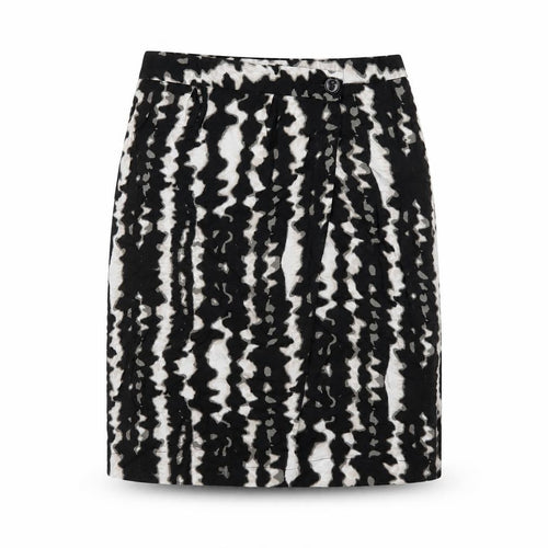 Monsoon Womens Black Geometric Viscose A-Line Skirt Size 10 Zip