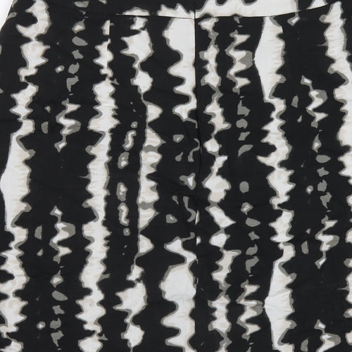Monsoon Womens Black Geometric Viscose A-Line Skirt Size 10 Zip