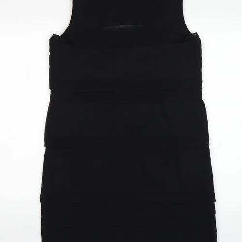 Debenhams Womens Black Polyester A-Line Size 12 Round Neck Zip