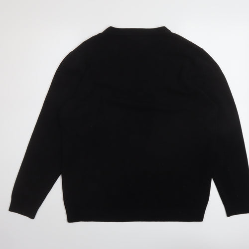Fenix Trading Womens Black Round Neck Acrylic Pullover Jumper Size XL