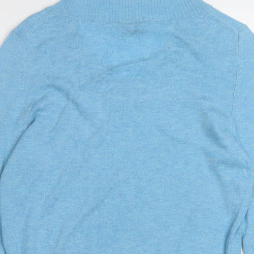 FRANK WALDER Womens Blue V-Neck Modal Pullover Jumper Size 12