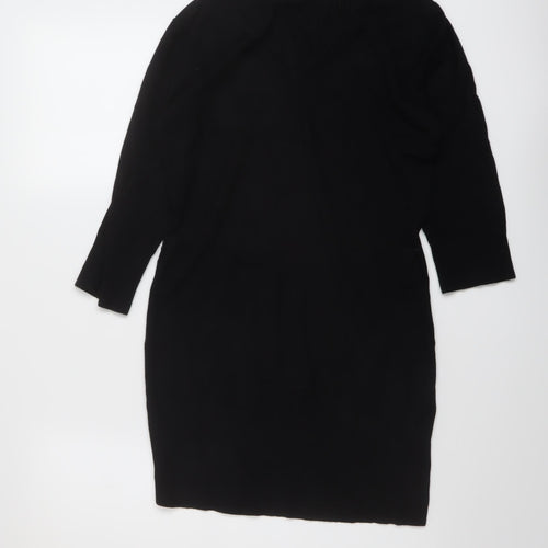 Bay Womens Black V-Neck Viscose Pullover Jumper Size 16