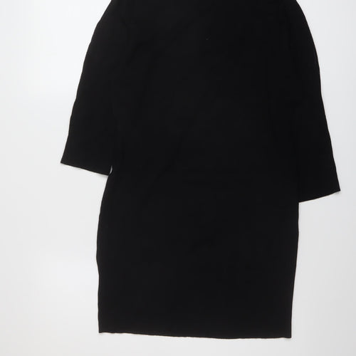 Bay Womens Black V-Neck Viscose Pullover Jumper Size 16