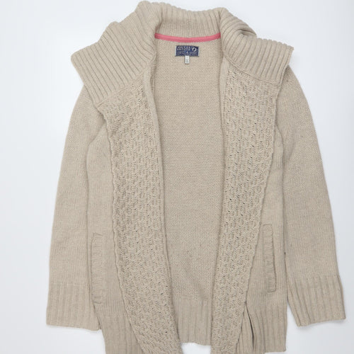 Joules Womens Beige V-Neck Acrylic Cardigan Jumper Size S
