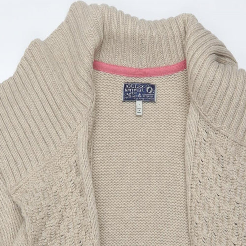 Joules Womens Beige V-Neck Acrylic Cardigan Jumper Size S