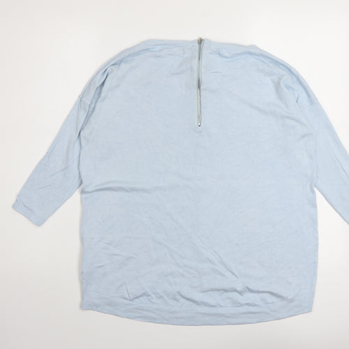 Mohito Womens Blue Boat Neck Viscose Pullover Jumper Size M