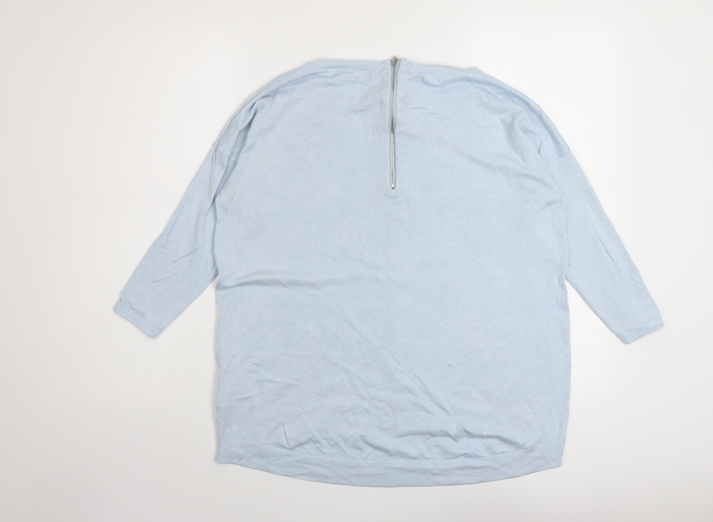 Mohito Womens Blue Boat Neck Viscose Pullover Jumper Size M