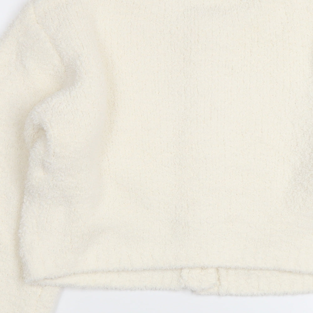 Missguided Womens Ivory Crew Neck Acrylic Cardigan Jumper Size 10
