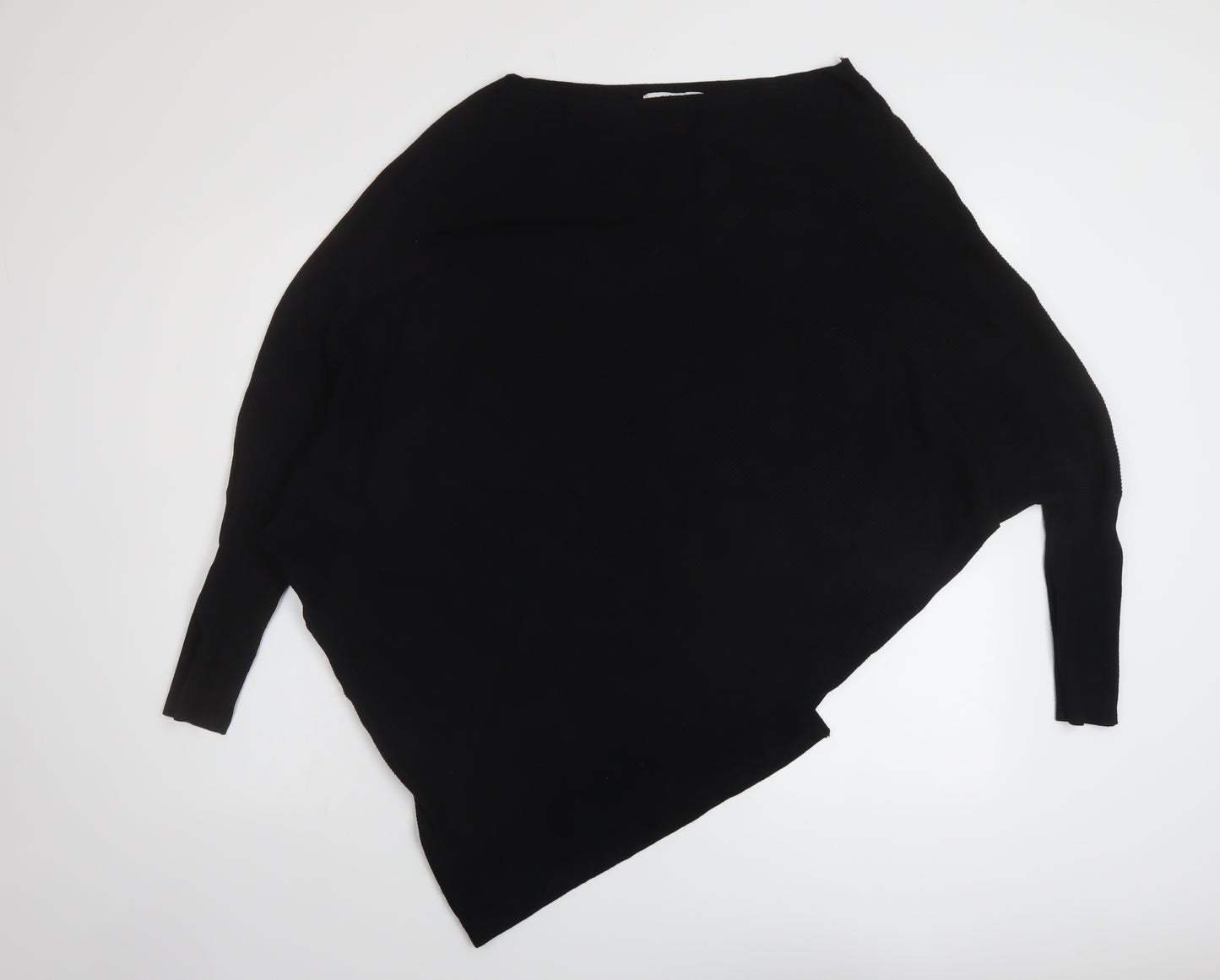 Zara Womens Black Boat Neck Viscose Pullover Jumper Size L