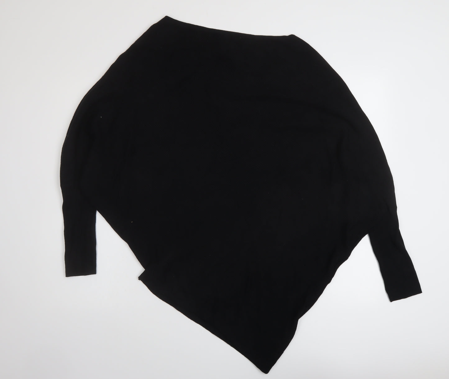 Zara Womens Black Boat Neck Viscose Pullover Jumper Size L