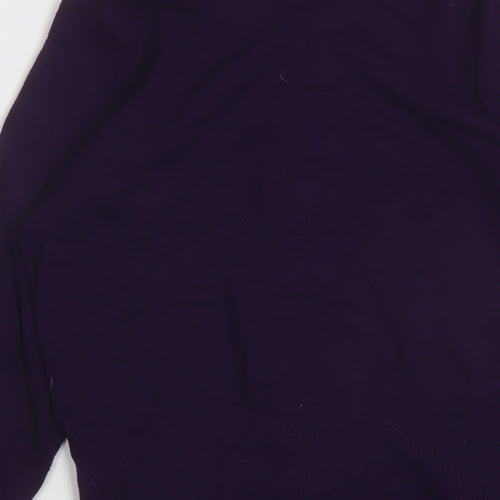 Marks and Spencer Womens Purple Crew Neck Viscose Cardigan Jumper Size 8